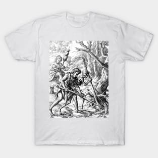 Adam Tills the Soil - the Dance of Death - Hans Holbein T-Shirt